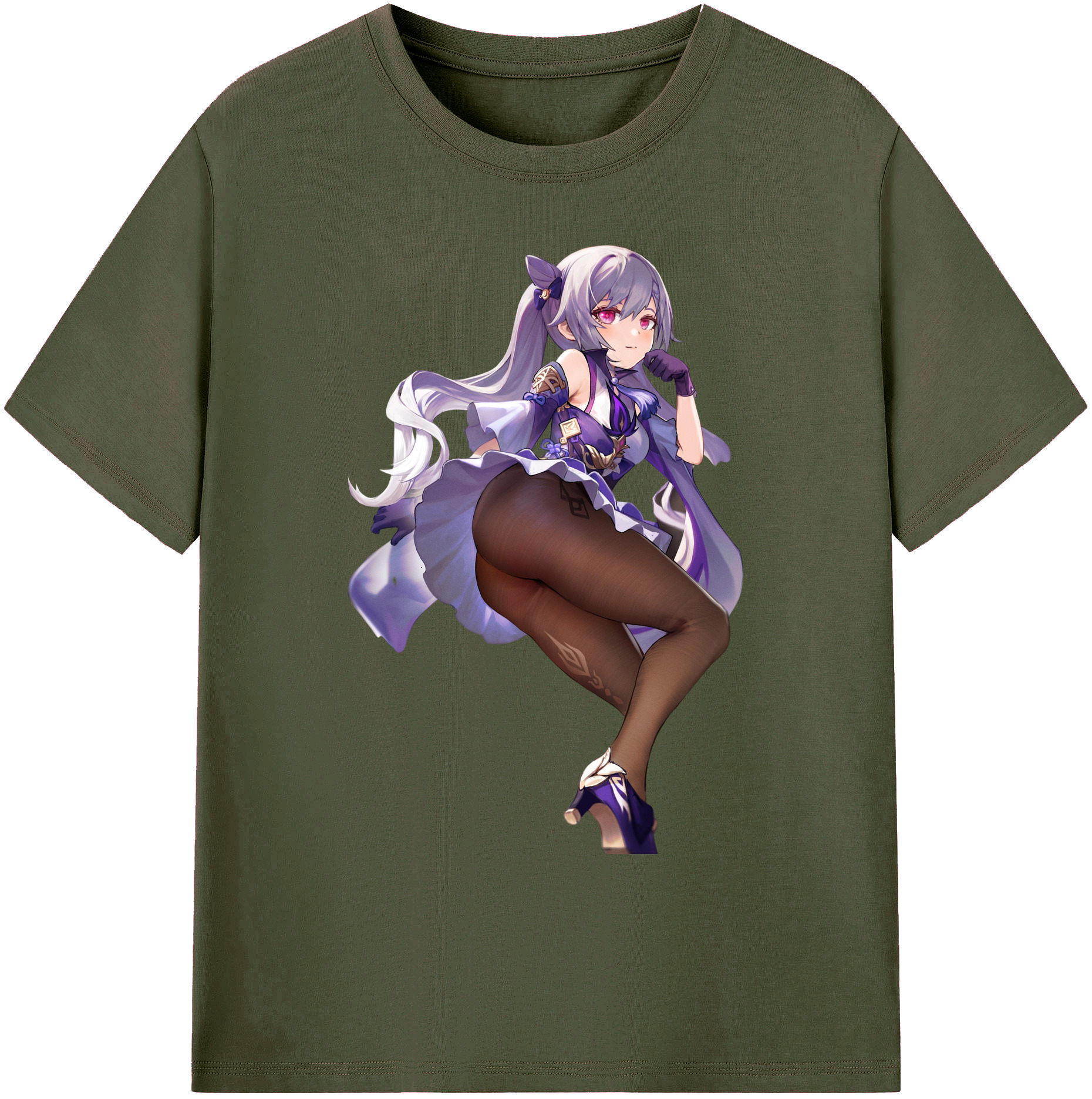 げんし神 刻晴 こくせい genshin Kokusei 綿100％ メンズ半袖Tシャツ｜肌触りやわらか＆通気性